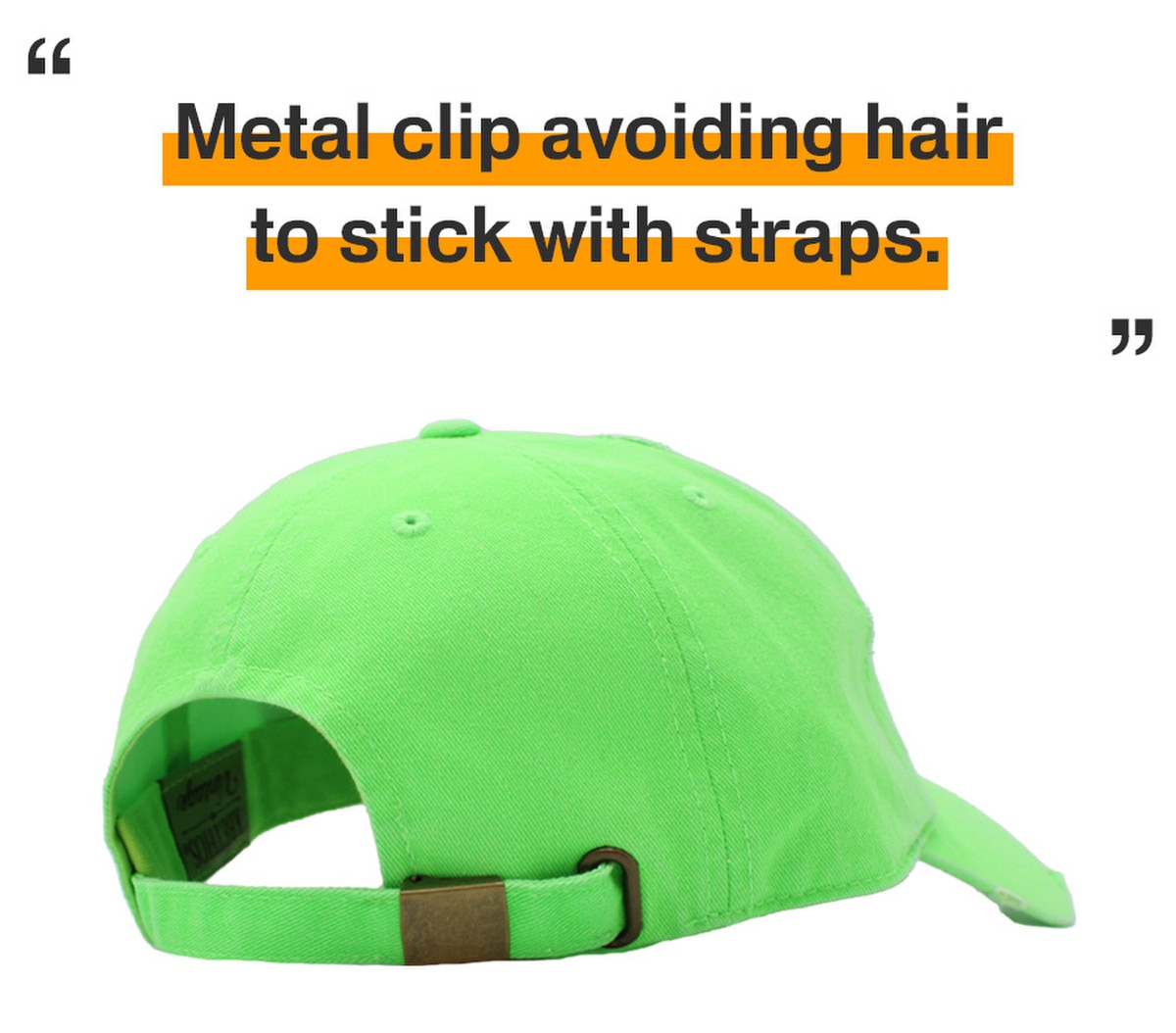 Neon Green Distressed Vintage Baseball Cap Back Side View